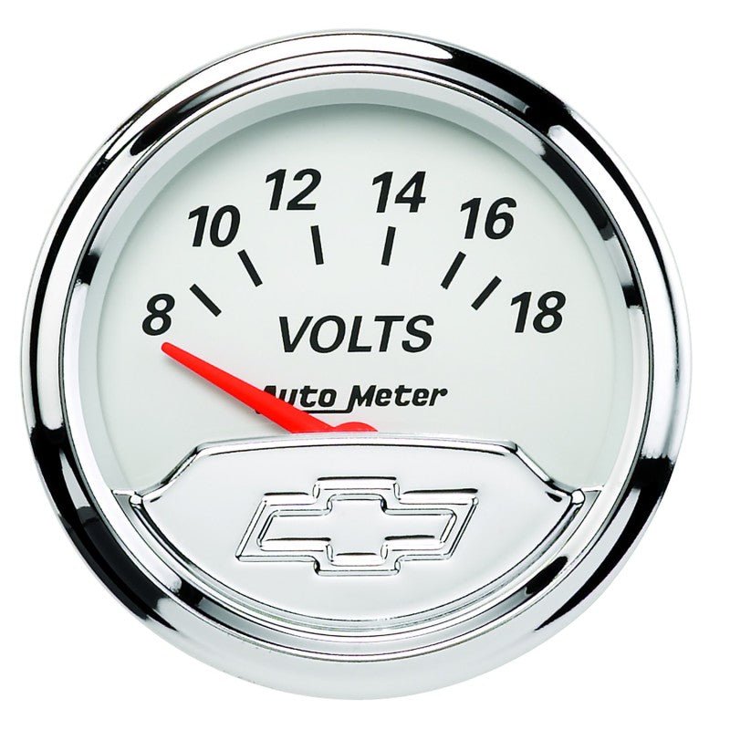 Autometer Chevy Vintage 2in 8-18 Volts Short Sweep Electronic Voltmeter Gauge AutoMeter Gauges