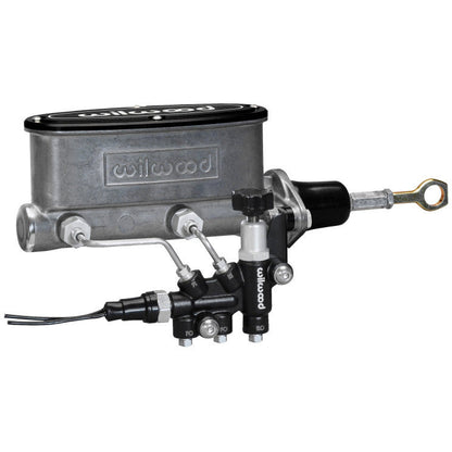 Wilwood HV Tandem M/C Kit w L/H Bracket & Prop Valve - 7/8in Bore-W/Pushrod - Early Mustang Wilwood Brake Master Cylinder