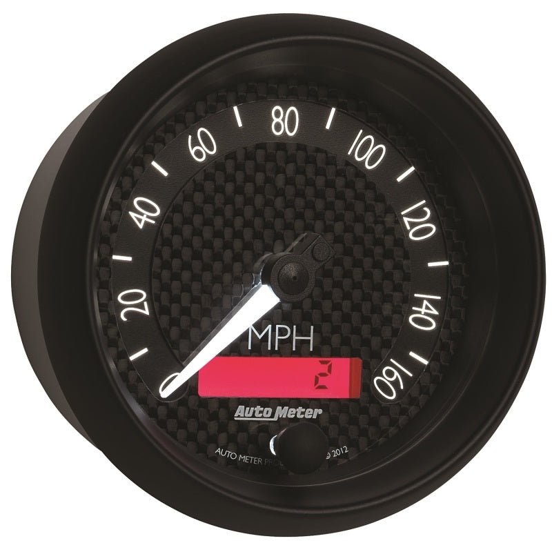 Autometer GT Series 3-3/8in In Dash 0-160 MPH Electronic Programmable Speedometer AutoMeter Gauges