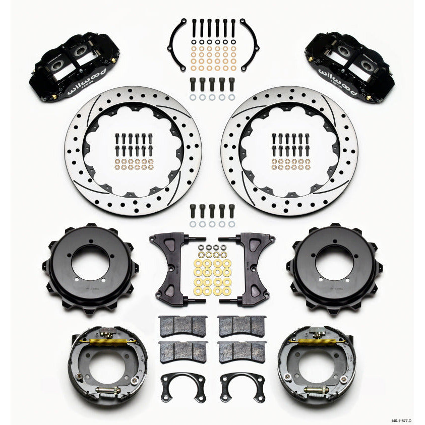 Wilwood Narrow Superlite 4R Rear Kit 12.88in Drilled Speedway Eng Floater w/ New Style End Wilwood Big Brake Kits