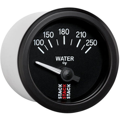 Autometer Stack 52mm 100-250 Deg F 1/8in NPTF Electric Water Temp Gauge - Black AutoMeter Gauges