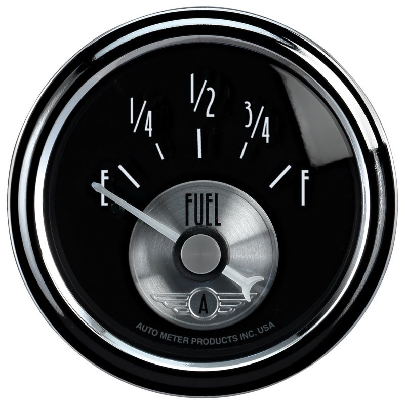 AutoMeter Gauge Fuel Level 2-1/16in. 240 Ohm(e) to 33 Ohm(f) Elec Prestige Blk. Diamond AutoMeter Gauges