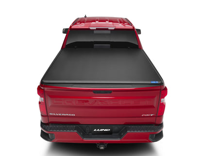 Lund 19-23 Chevy Silverado 1500 Fleetside (6.6ft. Bed) Hard Fold Tonneau Cover - Black