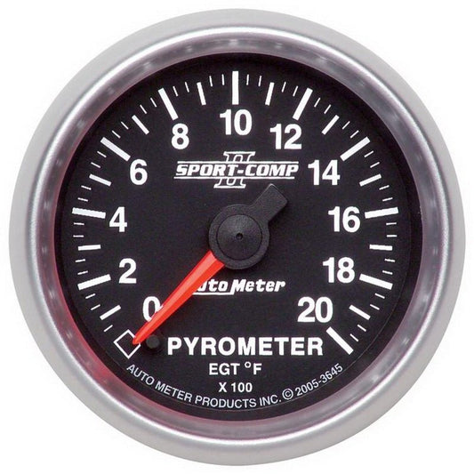 Autometer Sport-Comp II Full Sweep Electronic 52mm 0-2000 degree F Pyrometer Gauge AutoMeter Gauges