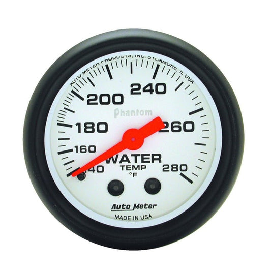 Autometer Phantom 52mm 140-280 Deg F Mechanical Water Temp Gauge AutoMeter Gauges