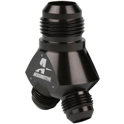 Aeromotive Y-Block - AN-12 - 2x AN-08 Aeromotive Fittings