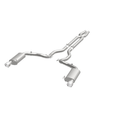 MagnaFlow Cat Back, SS, 3in, Street, Dual Split Polished 4.5in Tips 2015 Ford Mustang GT V8 5.0L