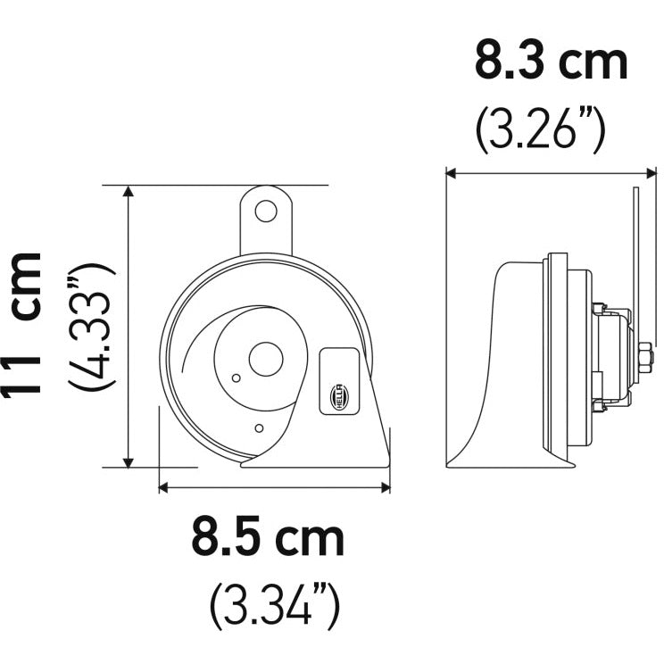 Hella Twin Trumpet Horn Kit 12V 400/500Hz (007424804 = 007424801) Hella Horns