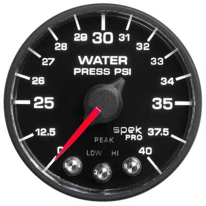 Autometer Spek-Pro - Nascar 2-1/16in Water Press 0- 40 psi Bfb AutoMeter Gauges