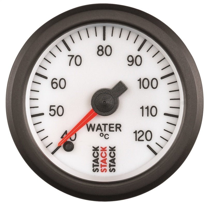 Autometer Stack 52mm 40-120 Deg C 1/8in NPTF Male Pro Stepper Motor Water Temp Gauge - White AutoMeter Gauges