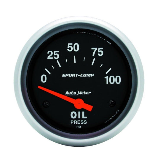 Autometer Sport-Comp 66.7mm 0-100 PSI Short Sweep Electronic Oil Pressure Gauge AutoMeter Gauges