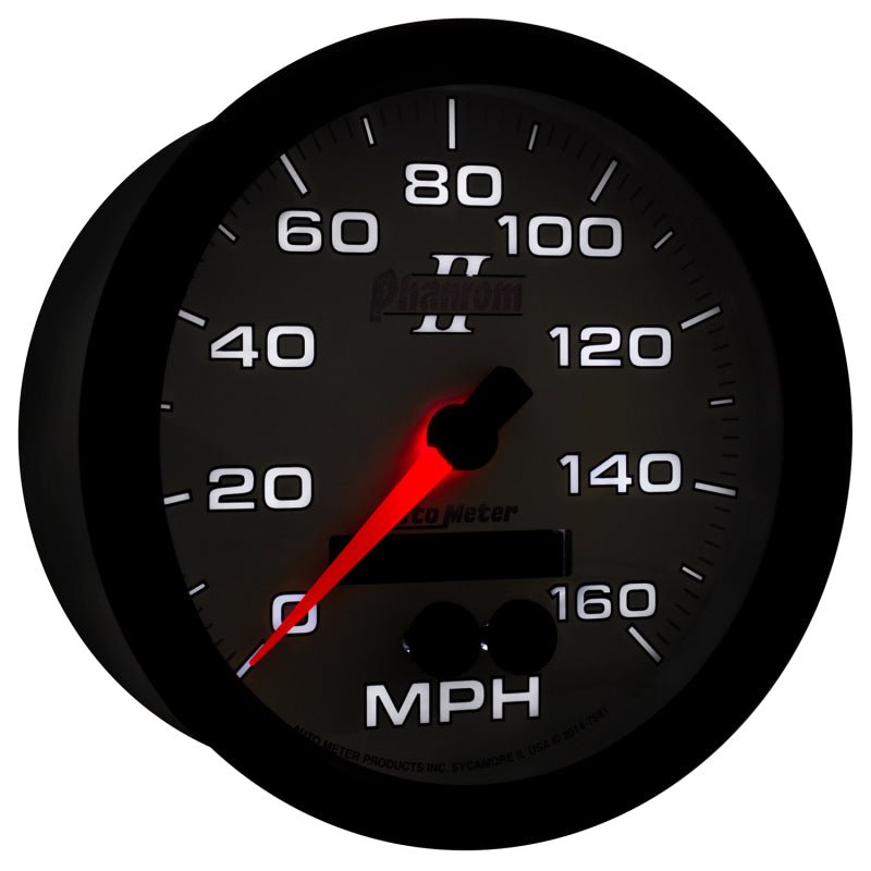 Autometer Phantom II 5in 0-140MPH In-Dash Electronic GPS Programmable Speedometer AutoMeter Gauges