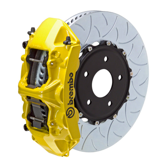 Brembo 15-19 Corvette Z06 Excl CC Brakes Fr GT BBK 6Pis Cast 380x34 2pc Rtr Slot Type3-Yellow