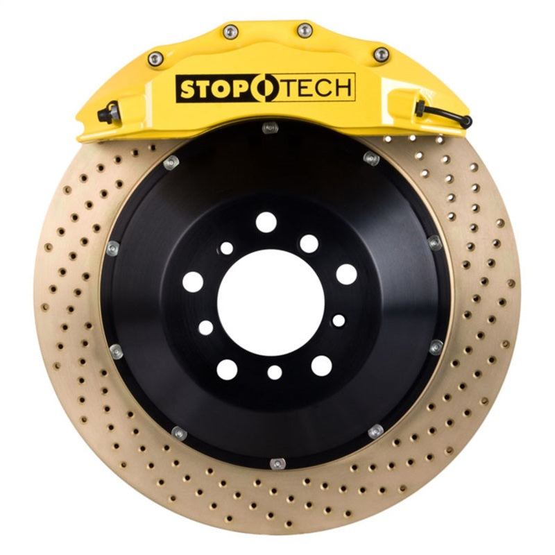 StopTech 14-15 Chevy Corvette Z51 Front BBK w/ Yellow ST-60 380x32mm Zinc Coated Drilled Rotors Stoptech Big Brake Kits