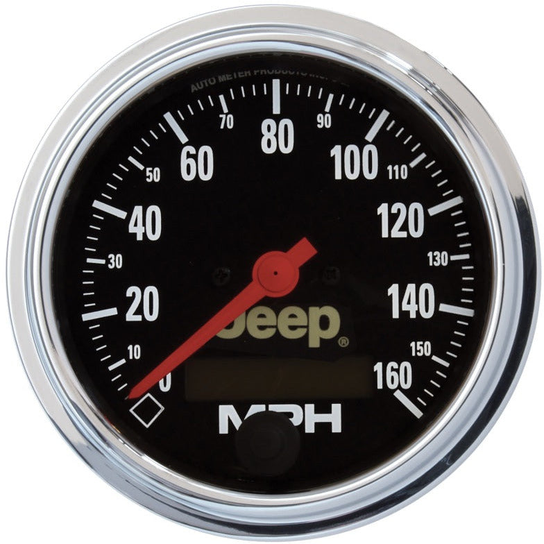 Autometer Jeep 3.375 In-Dash 0-160 MPH Electrical Speedometer Gauge - Programmable AutoMeter Gauges