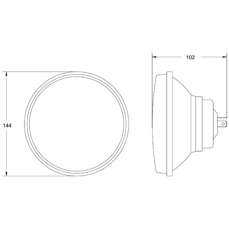 Hella Vision Plus 5-3/4in Round Conversion H4 Headlamp High/Low Beam - Single Lamp Hella Driving Lights