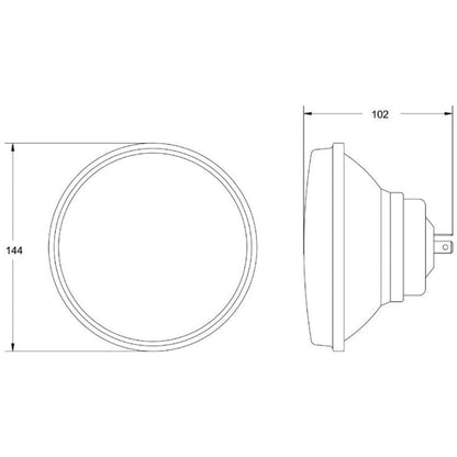 Hella Vision Plus 5-3/4in Round Conversion H4 Headlamp High/Low Beam - Single Lamp Hella Driving Lights