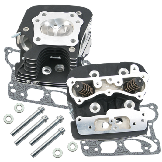 S&S Cycle 99-05 BT Super Stock 79cc Cylinder Head Kit - Wrinkle Black