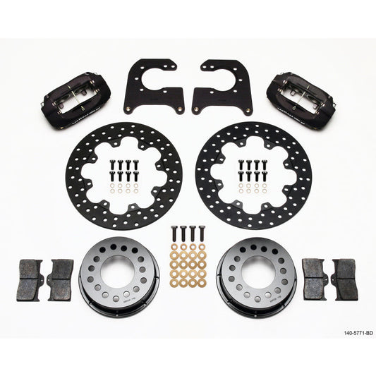 Wilwood Forged Dynalite Rear Drag Kit Drilled Rotor Chevy 12 Bolt-Spec 3.15in Brng Wilwood Big Brake Kits