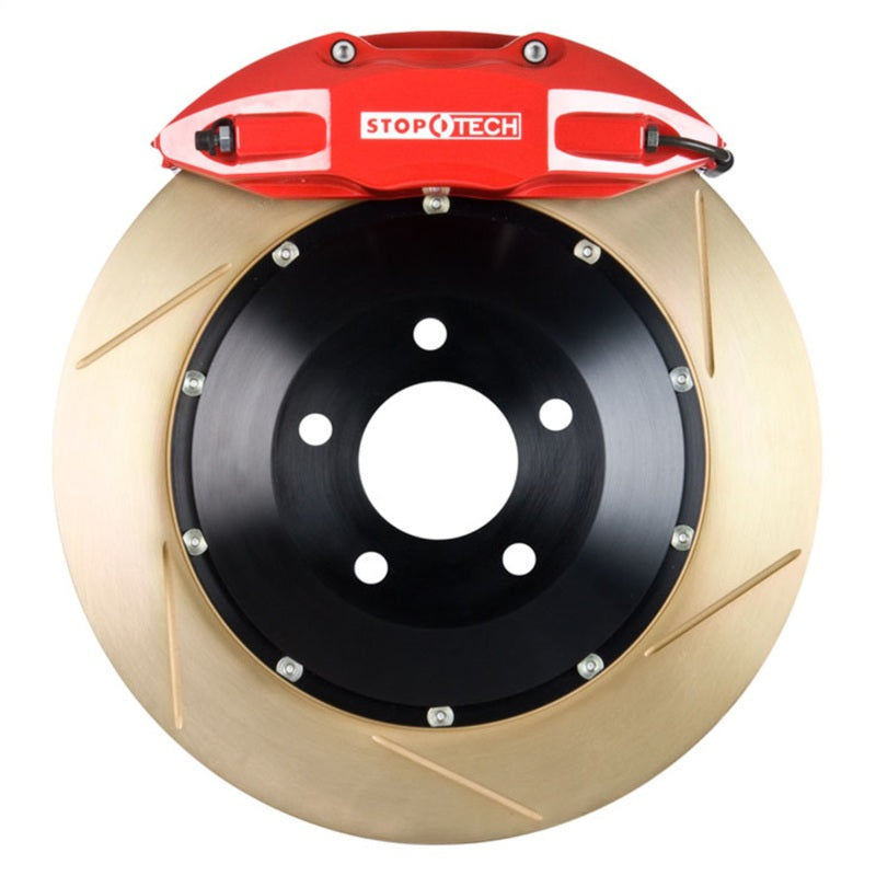 StopTech 14-15 Chevy Corvette Z51 Rear BBK w/ Red ST-41 355x32mm Zinc Coated Slotted Rotors Stoptech Big Brake Kits