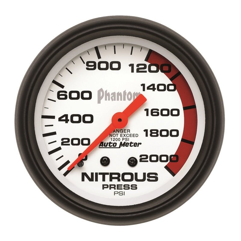 Autometer Phantom 66.7mm 0-2000 PSI Mechanical Nitrous Pressure Gauge AutoMeter Gauges