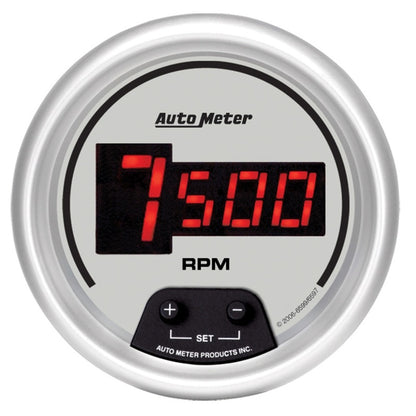 AutoMeter Gauge Tach 3-3/8in. 10K RPM In-Dash Digital Silver Dial W/ Red Led AutoMeter Gauges