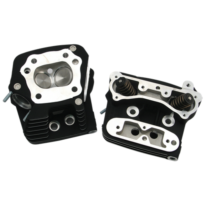 S&S Cycle 84-99 Performance Replacement Low Compression 76cc Cylinder Heads - Wrinkle Black