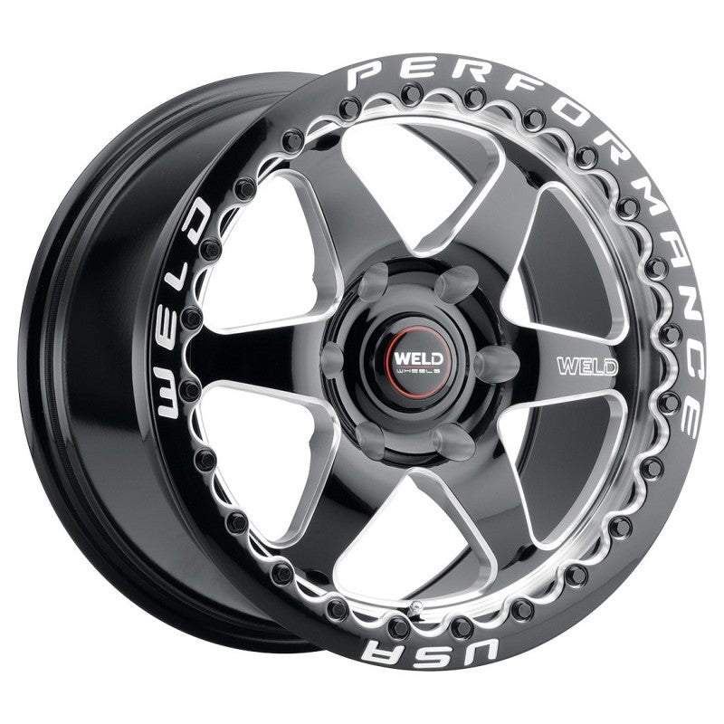 Weld S909 17x11 Ventura 6 Beadlock 6x127 ET36 BS7.375 Gloss BLK MIL DIA 78.1 Weld Wheels - Cast