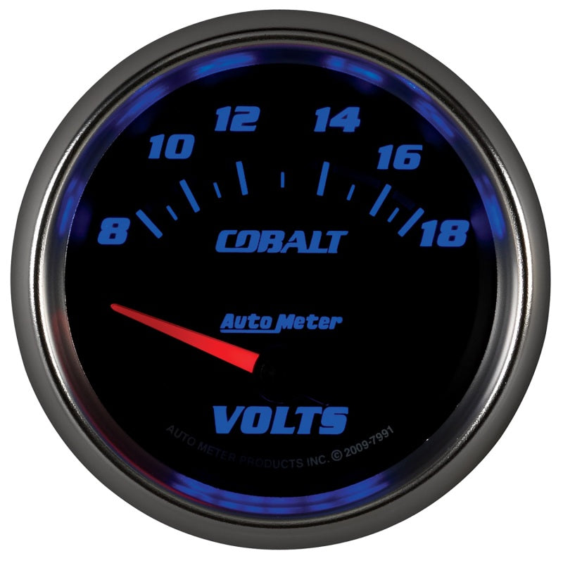 AutoMeter Gauge Voltmeter 2-5/8in. 18V Electric Cobalt AutoMeter Gauges