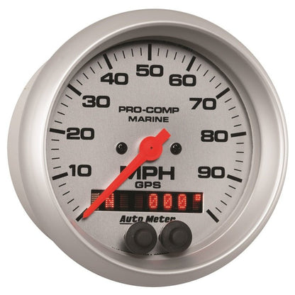 Autometer Marine Silver 3-3/8in 100MPH GPS Speedometer Gauge AutoMeter Gauges