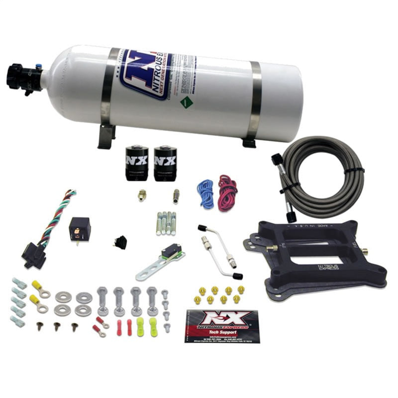 Nitrous Express 4150 4-BBL/Gasoline Nitrous Kit (100-500HP) w/15lb Bottle Nitrous Express Nitrous Systems