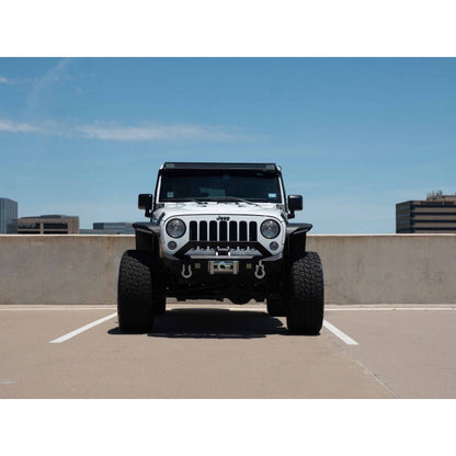 Road Armor 07-18 Jeep Wrangler JK Stealth Front Winch Bumper w/Bar Guard Mid Width - Tex Blk Road Armor Bumpers - Steel