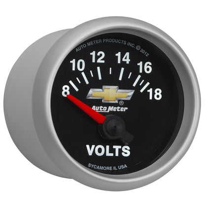 AutoMeter Gauge Voltmeter 2-1/16in. 18V Electric Chevy Gold Bowtie AutoMeter Gauges