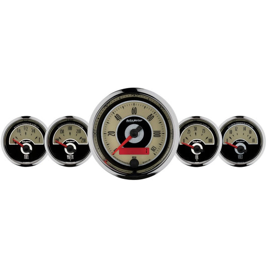 AutoMeter Gauge Kit 5 Pc. 3-3/8in. & 2-1/16in. Elec. Speedometer Cruiser AutoMeter Gauges