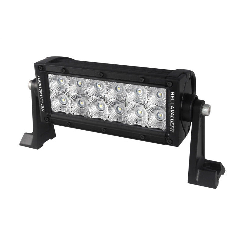 Hella Value Fit Sport 8in Light - 36W Dual Row Flood Beam - LED Hella Light Bars & Cubes