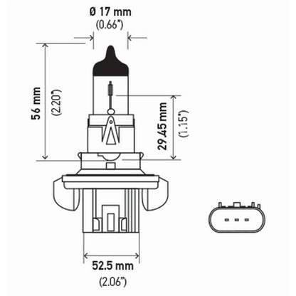 Hella Bulb H13 12V 60/55W P264T T4 +50 (2) Hella Bulbs