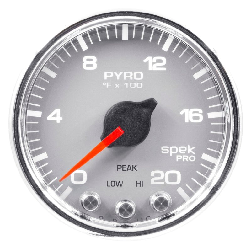 Autometer Spek-Pro Gauge Pyro. (Egt) 2 1/16in 2000f Stepper Motor W/Peak & Warn Slvr/Chrm AutoMeter Gauges