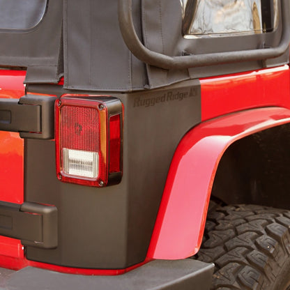 Rugged Ridge Rear Corner Kit Body Armor 2-Door 7-18 Jeep Wrangler Rugged Ridge Body Armor & Rock Rails