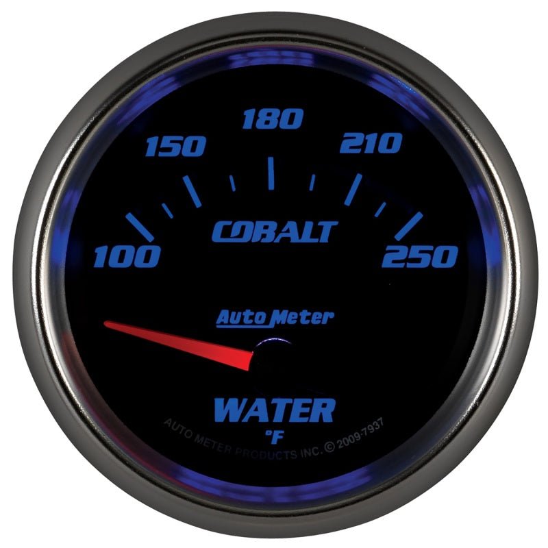 Autometer Cobalt 66mm 100-250 Degree F Electric Water Temperature Gauge AutoMeter Gauges