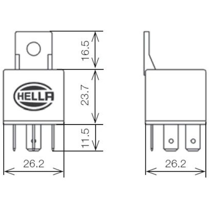 Hella Relay Mini Iso 5 Pole 24V Spdt Bkt Hella Light Accessories and Wiring