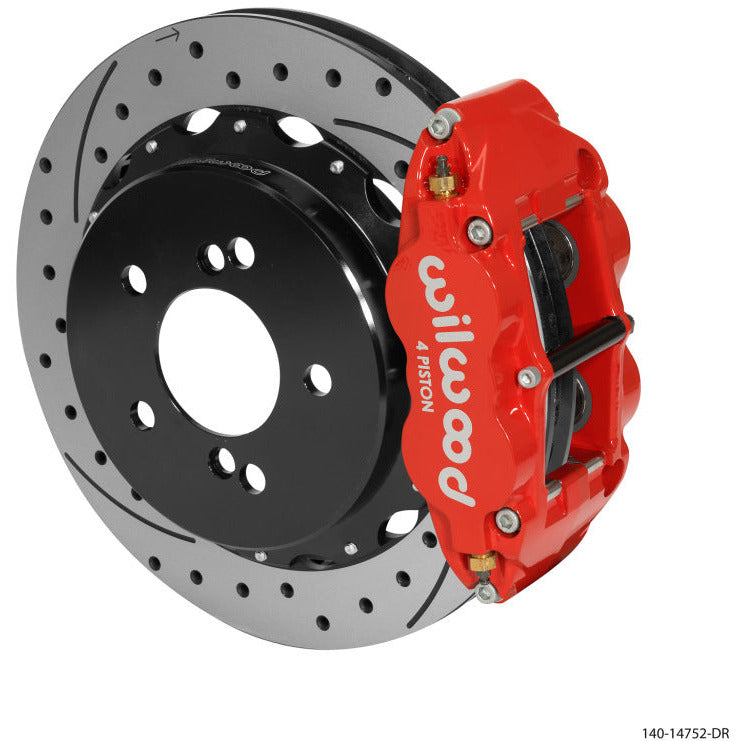 Wilwood Narrow Superlite 4R Rear Kit 12.88in Drilled/Slotted Red 00-06 BMW M3 E46 Wilwood Big Brake Kits