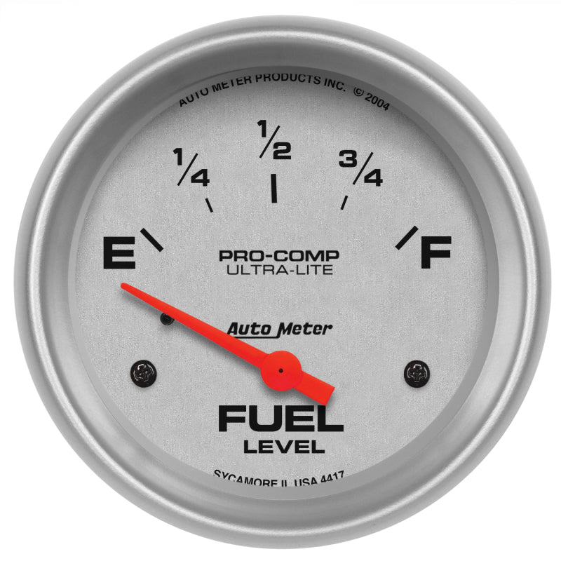 AutoMeter Gauge Fuel Level 2-5/8in. 0 Ohm(e) to 30 Ohm(f) Elec Ultra-Lite AutoMeter Gauges