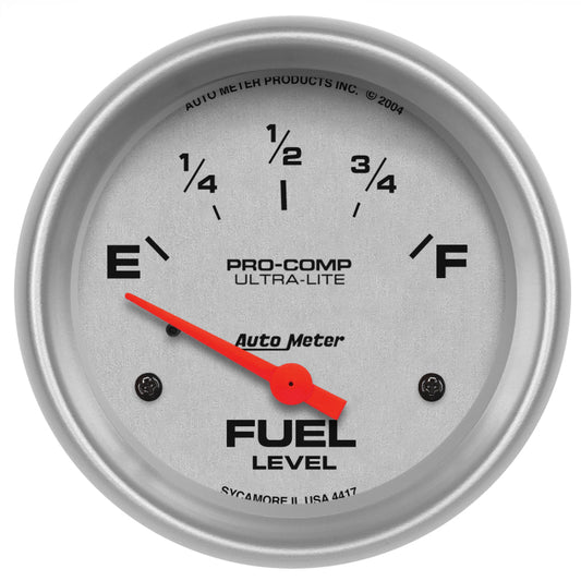 AutoMeter Gauge Fuel Level 2-5/8in. 0 Ohm(e) to 30 Ohm(f) Elec Ultra-Lite AutoMeter Gauges