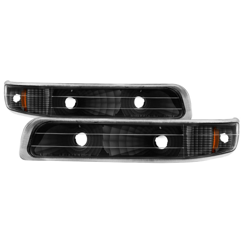 Xtune Chevy Silverado 99-02 Amber Reflector Bumper Lights Black CBL-JH-CS99-AM-BK SPYDER Sidemarkers & Indicators