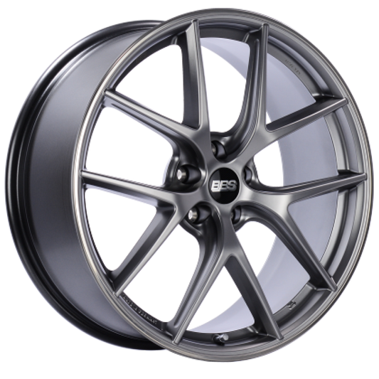 BBS CI-R 19x8 5x112 ET44 Platinum Silver Polished Rim Protector Wheel -82mm PFS/Clip Required