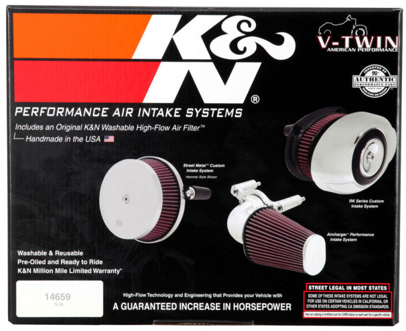 K&N 17-18 Harley Davidson Road Glide Hammer Black Street Metal Intake System