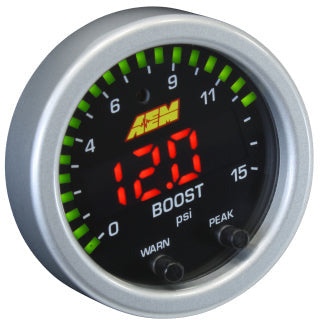 AEM X-Series Pressure 0-15psi Gauge Kit AEM Gauges