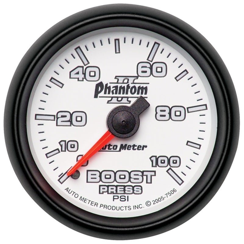 Autometer Phantom II 52.4mm Mechanical 0-100psi Boost Gauge AutoMeter Gauges