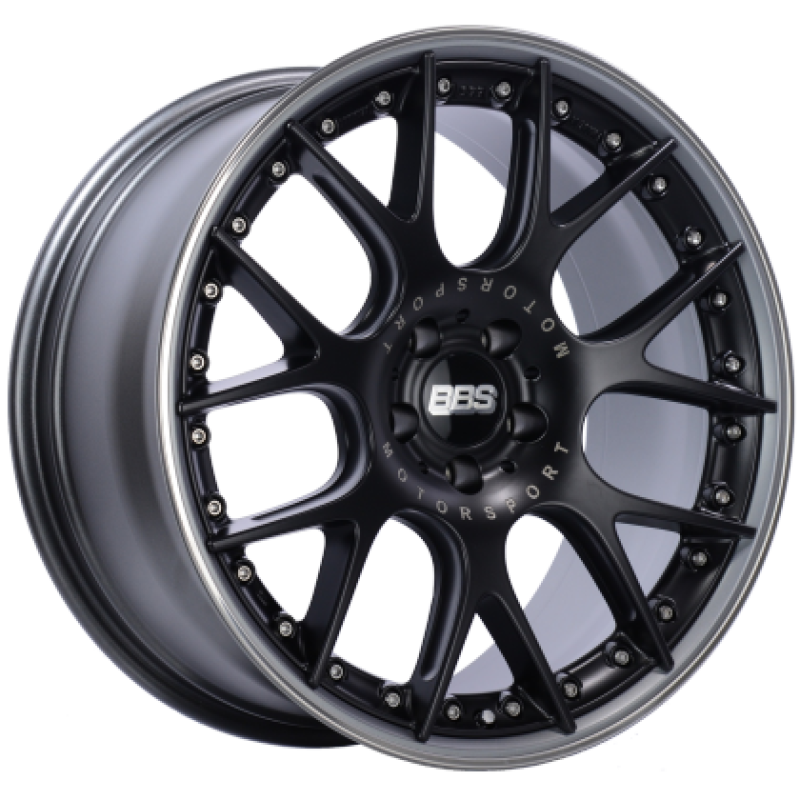 BBS CH-RII 20x11.5 5x130 ET47 CB71.6 Satin Black Center Platinum Lip Stainless Rim Protector Wheel BBS Wheels - Cast