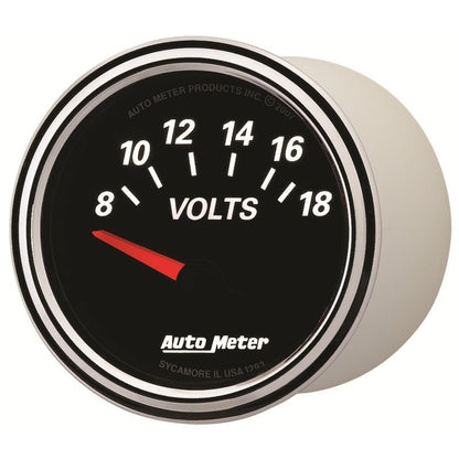 Autometer Designer Black II 52mm 18V Voltmeter Gauge AutoMeter Gauges